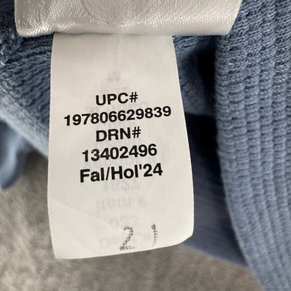 Eddie Bauer Sweater Mens M Blue Ultrasoft Thermal Henley Waffle Crew Neck L/S - Picture 12 of 12
